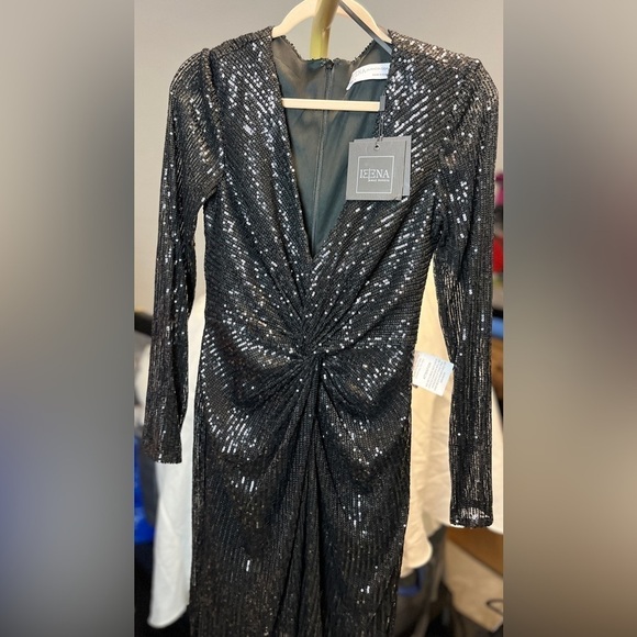 Mac Duggal 26549 Sequined High Low Front Twist Midi Dress - Picture 6 of 10